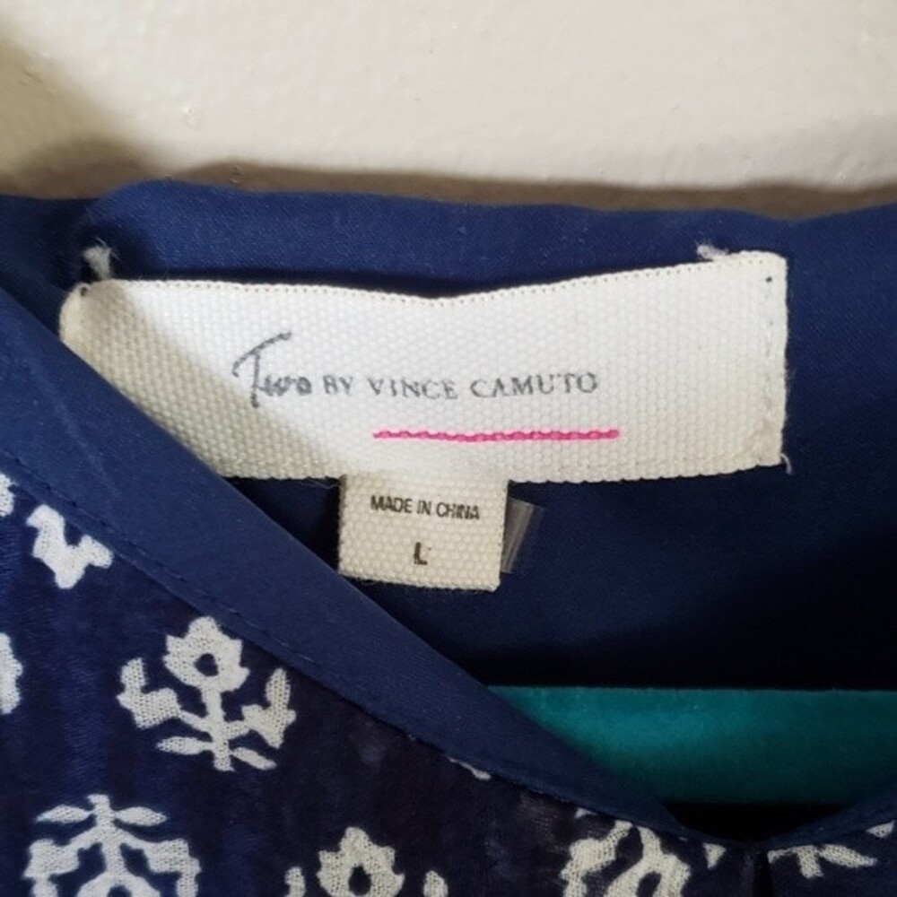 Two by Vince Camuto Blue & Off White Dress Size Large - Picture 3 of 6